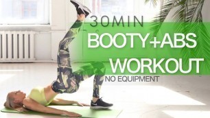 30MIN BOOTY + ABS WORKOUT (No Equipment) | Paula Freimane