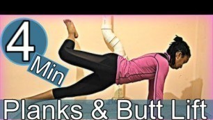 '4Min: Perfect Posture Planks + Butt Lift Workout!'