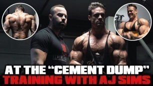 'LOGAN FRANKLIN TRAINING AT THE CEMENT DUMP WITH AJ SIMS | GARAGE GYM WORKOUT'