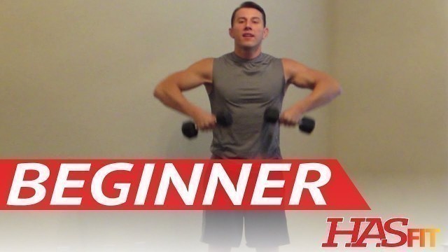 '15 Minute Beginner Weight Training - Easy Exercises - HASfit Beginners Workout Routine - Strength'