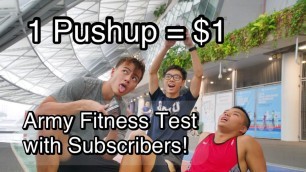 'Army Fitness Test with Subscribers! ($1 for each Pushup Giveaway)'