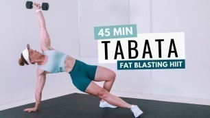 '45 MIN TABATA FAT BLASTING WORKOUT |Savage Full Body Dumbbell HIIT