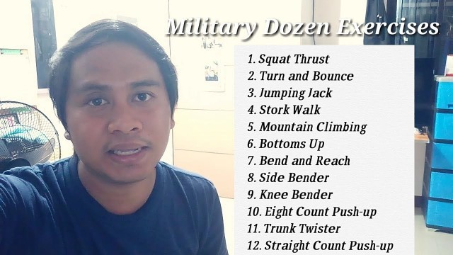 'Exercise Routines/Workout (Modified Military Dozen Exercises)'