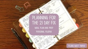 Planning for the 21 Day Fix | Healthy Meal Plan and Workout Plan | Personal Filofax