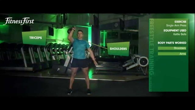 'Fitness First Freestyle exercise - Single Arm Press - Kettlebells'