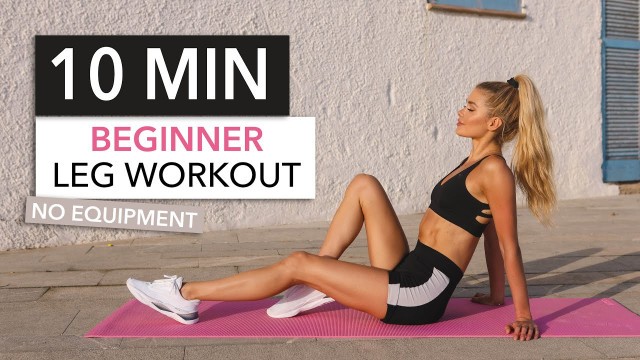 '10 MIN BEGINNER LEG WORKOUT .. with breaks! Booty, Thighs & Hamstrings / No Equipment I Pamela Reif'