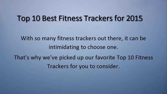 'Top 10 Best Fitness Trackers 2015 | Heart Rate Monitor Wearables'