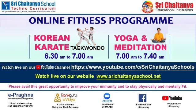 'Online Korean Karate (Taekwondo) Ep-132 || Fitness Session || Sri Chaitanya Educational Institutions'