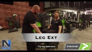 'Prime Leg Extension Setup and Exercise Execution Demo'