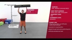 'Fitness First Freestyle exercise - ViPR Burpee Clean and Press - ViPR'