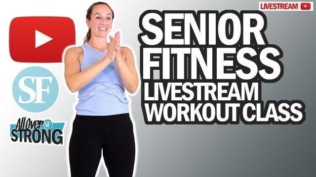 'Full Body Resistance Workout Class For Seniors With Playground Ball Or Pillow | Livestream'