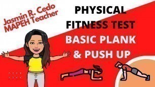 'PHYSICAL FITNESS TEST BASIC PLANK AND PUSH UP'