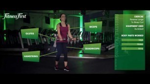 'Fitness First Freestyle exercise - Reverse Lunge To Biceps Curl - Dumbbell'