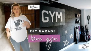 'DIY Home Gym | Transforming Our Garage Into A Workout Space & Weights Hack'