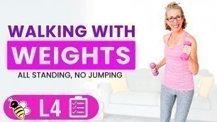 30 Minute LOW IMPACT Walking with Weights Workout for Women over 50