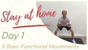 'Day 1 5 basic functional movements; exercises for seniors and the elderly, leg strengthening'