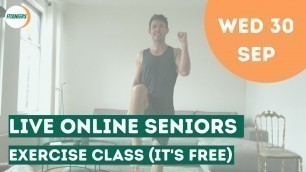 '20 Min Live Seniors Workout - Wednesday 30th September'