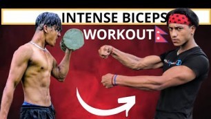 'Intense bicep workout - biceps workout at home | Anish Fitness'
