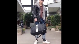 'Korean Travel Bag Gym Yoga Fitness Sports Fashion Duffle Handbag Beg Shoes Storage Pocket'