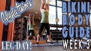 'BBG Week 3 Legs Workout | Kayla Itsines Bikini Body Guide | Sweat with Kayla Review'