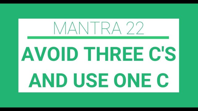 'Mantra 22 : Avoid Three C\'s And Use One C | Jaya\'s Fitness Mantra'