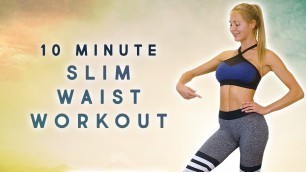 'Slim Waist HIIT! Cardio Abs & Butt 10 Min Workout, Intense Tabata for Weight Loss, Fitness At Home'