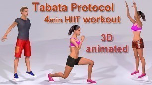 '5 minute HIIT Tabata workout including warm up - 3D cartoon animation'