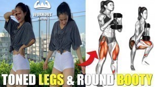 'TONED LEGS & ROUND BOOTY workout | 8 Best exercises For Women | Female Fitness Motivation'