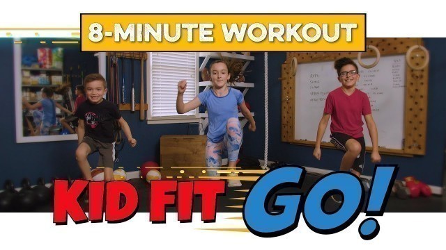 'Super fun KID\'S Workout! 8-Minute HIIT fitness class for kids. Let\'s Kid Fit GO!'