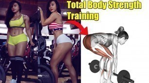'Total Body Strength Training Gym Routine |  FEMALE FITNESS MOTIVATION'