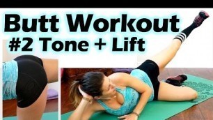 'Bikini Butt Workout 2: Tone & Lift! 20 Minute At Home Beginners | Bikini Model Glute Series'
