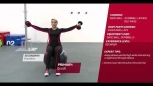 'Fitness First Freestyle exercise - Fitball Dumbbell Lateral Delt Raise - Fitball'