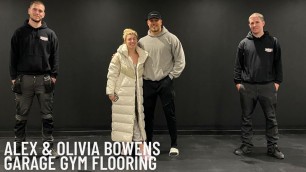 'Garage Gym created for Olivia & Alex Bowen’s new dream garage. Pvc garage floor tiles'