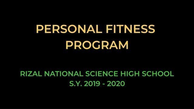 'Personal Fitness Program (Grade 12)'