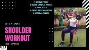'At Home Shoulder Workout | Top 5 Best Shoulder Exercise | Dumbbells and Resistance Band Only'