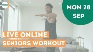 '20 Min Live Seniors Workout - Monday 28th September'