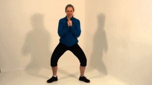 '100 Day Fitness Challenge Warrior Squat demo'