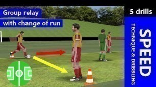 'Group relay with change of run | fitness exercises to develop speed and acceleration'
