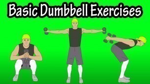 'Basic Beginner Introductory Easy Dumbbell Workout Exercises For Beginners At Home At The Gym'