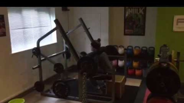 '145kg safety bar squats with chains at TJ Fitness & Wellbeing'