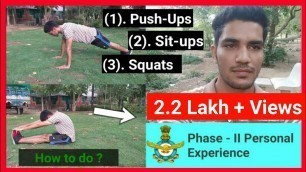 'Indian Airforce Physical Fitness Test |  Push-Ups/Sit-ups/Squats/Running/Medical Test'
