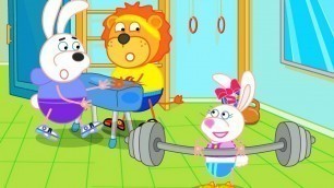 'Lion Family Who is the strongest in the Gym Cartoon for Kids'