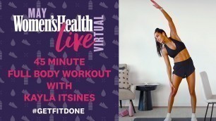 'Kayla Itsines BBG Bootcamp 45 Minute Full Body Workout | Women\'s Health Live Virtual'