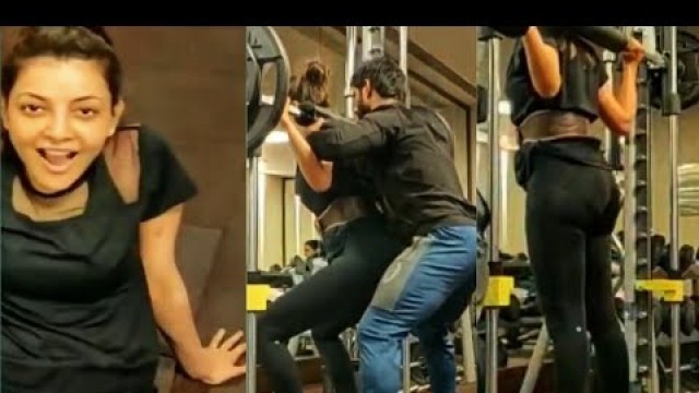 'Kajal Aggarwal\'s Heavy Lifting Workout | Actress Kajal Aggarwal\'s Fitness Mantra | nice body nice wo'