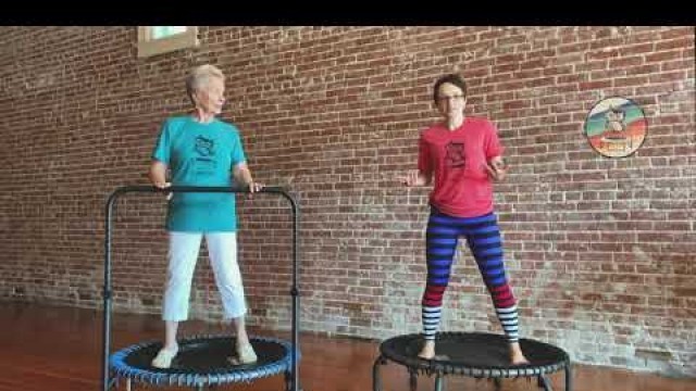 'Beginners and Seniors BALANCE BAR Rebounding Workout // Rebound with Grandma Helen'