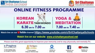 'Online Korean Karate (Taekwondo) Ep-112 || Fitness Session || Sri Chaitanya Educational Institutions'