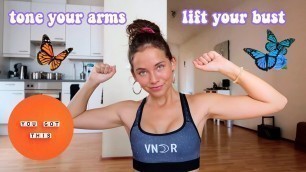 'the BEST exercises to lift your bust & tone your arms | AT HOME WORKOUT'