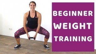 '15 Minute Beginner Weight Training – Beginners Exercises for Weight Workout Routine'