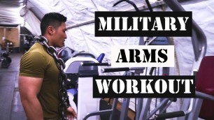 'Military Arms workout (Arms Exercises) with U.S. Air Force Security Forces On Deployment'