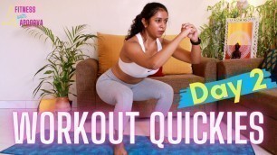 'Workout Quickies Day 2 - SQUATS  | 6 min Intense HIIT Workout | Fitness with Apoorva #StayHome'